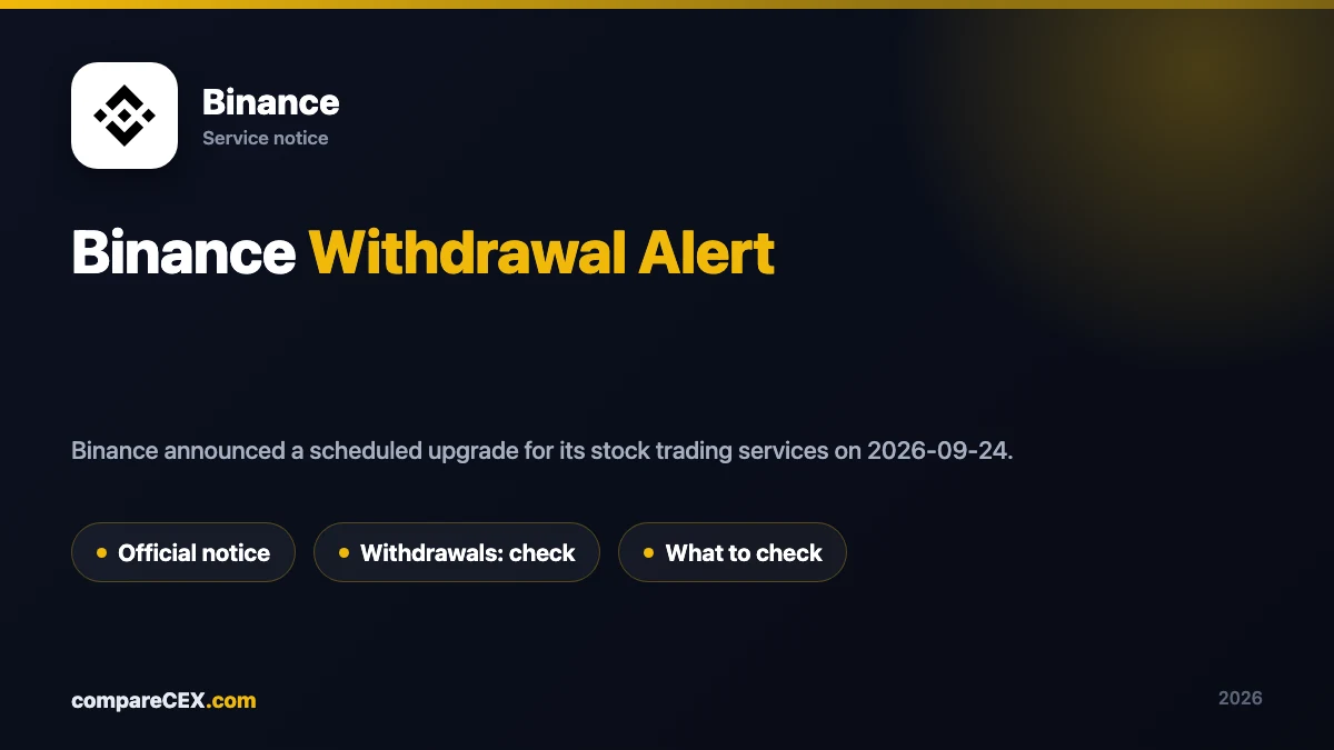 Binance scheduled upgrade announcement