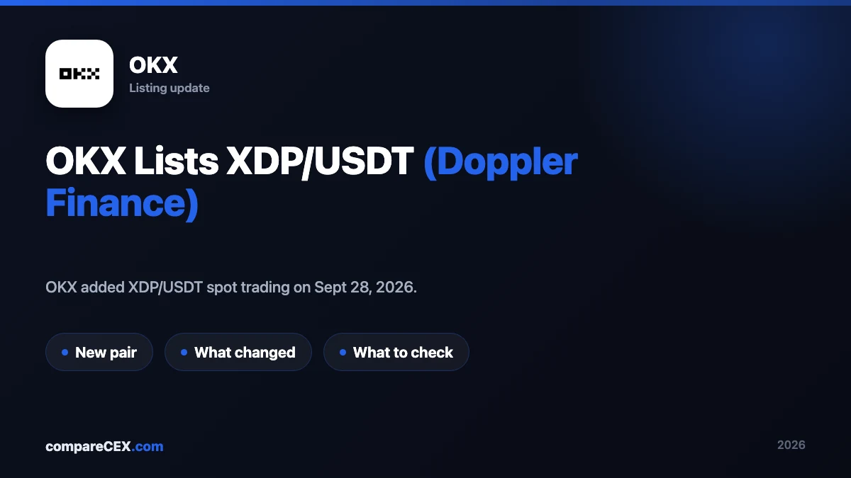 OKX lists XDP/USDT spot trading